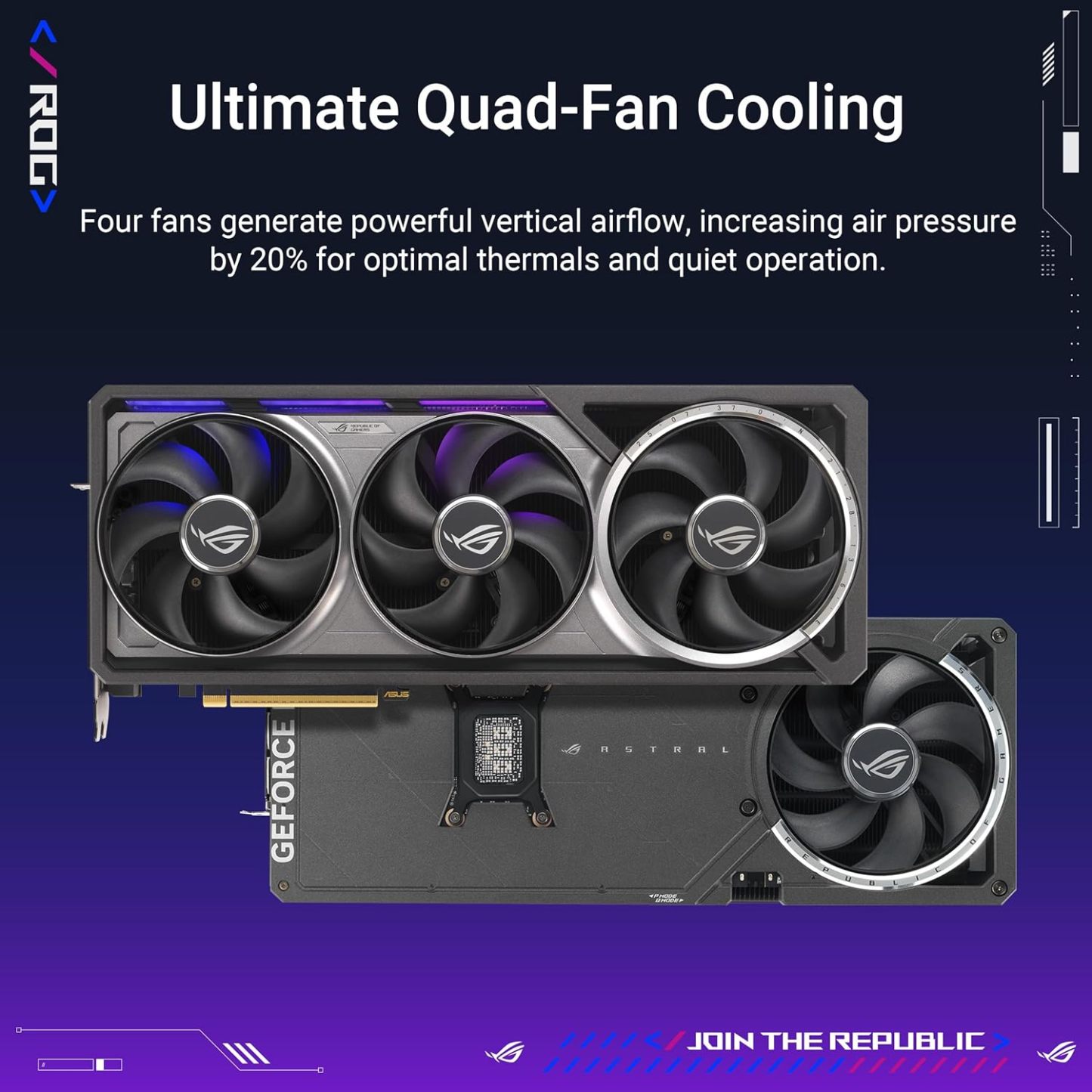  ROG Astral GeForce RTX™ 5080 OC Edition Gaming Graphics Card (PCIe® 5.0, 16GB GDDR7, HDMI®/DP 2.1, 3.8-Slot, 4-Fan Design, Axial-tech Fans, Patented Vapor Chamber, Phase-Change GPU Thermal pad)