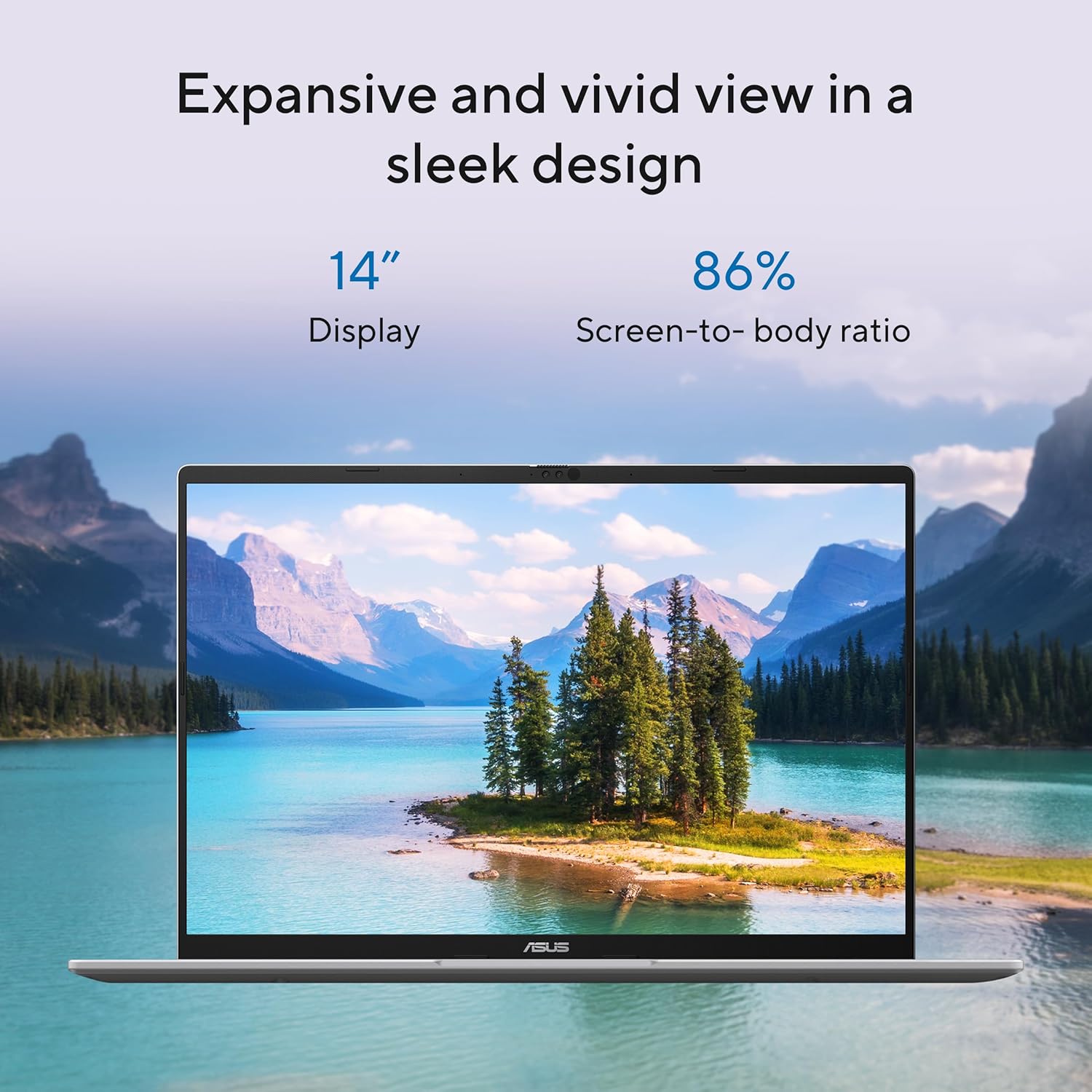  Vivobook 14 Laptop, 14” WUXGA 60Hz Display, Qualcomm Snapdragon X, Qualcomm Adreno GPU, 16GB RAM, 512GB SSD, Windows 11, Cool Silver, X1407QA-BS56