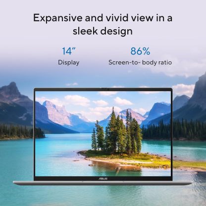  Vivobook 14 Laptop, 14” WUXGA 60Hz Display, Qualcomm Snapdragon X, Qualcomm Adreno GPU, 16GB RAM, 512GB SSD, Windows 11, Cool Silver, X1407QA-BS56