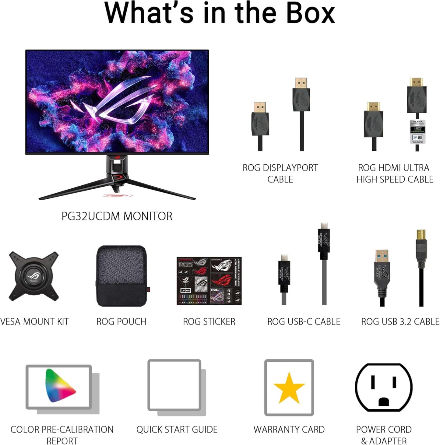  ROG Swift 27” 4K QD-OLED Gaming Monitor (PG27UCDM) - 240Hz, 0.03ms, Custom Heatsink, Neo Proximity Sensor, G-SYNC Compatible, 99% DCI-P3, True 10-bit color, DisplayPort 2.1a UHBR20, 3 yr warranty