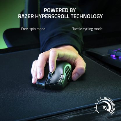  Naga V2 Pro Wireless MMO Gaming Mouse: 19+1 Programmable Buttons w/Swappable Side Plates - HyperScroll Pro Wheel - Focus Pro 30K Optical Sensor - Optical Mouse Switches Gen-3-300 Hr Battery
