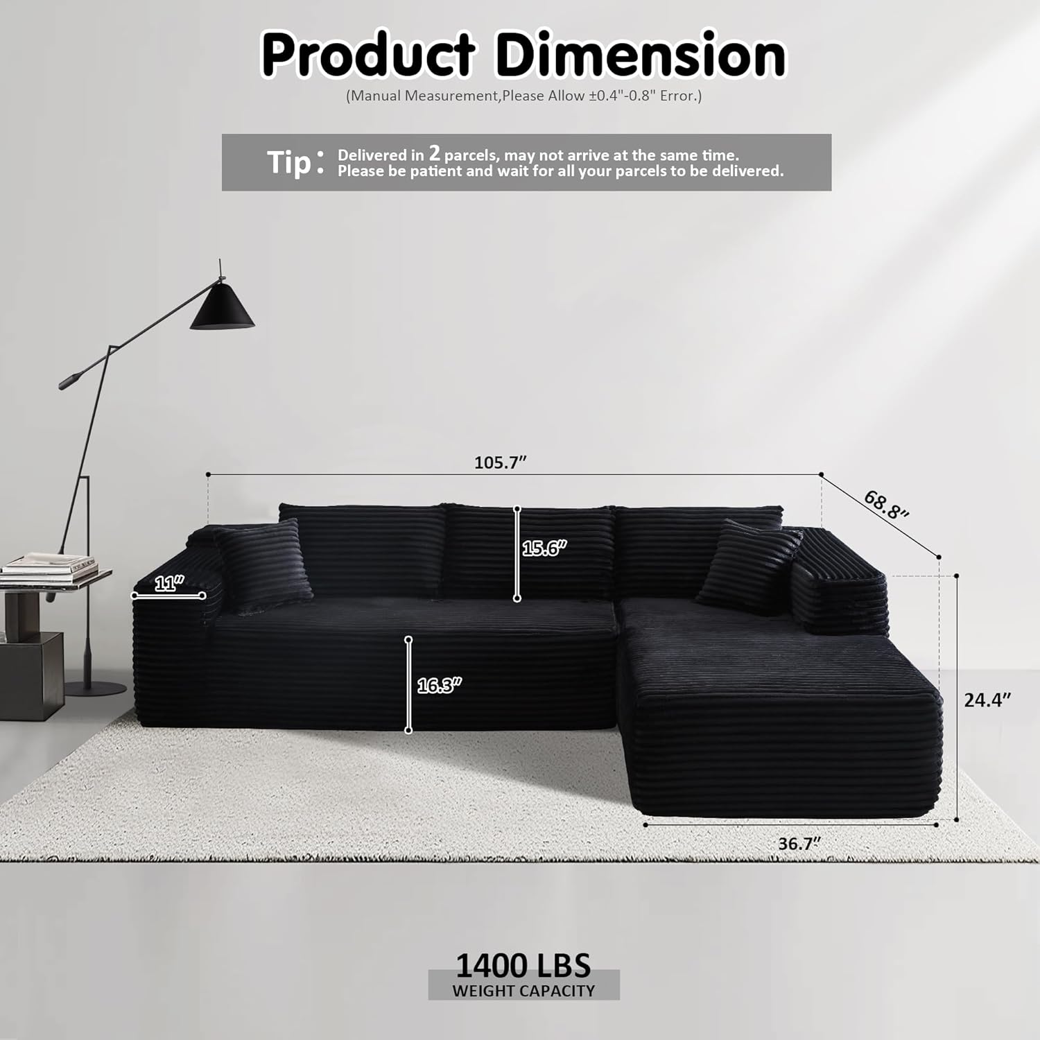 💥Last Day $39! 🔥Ovios Modular Cloud Sectional Sofa