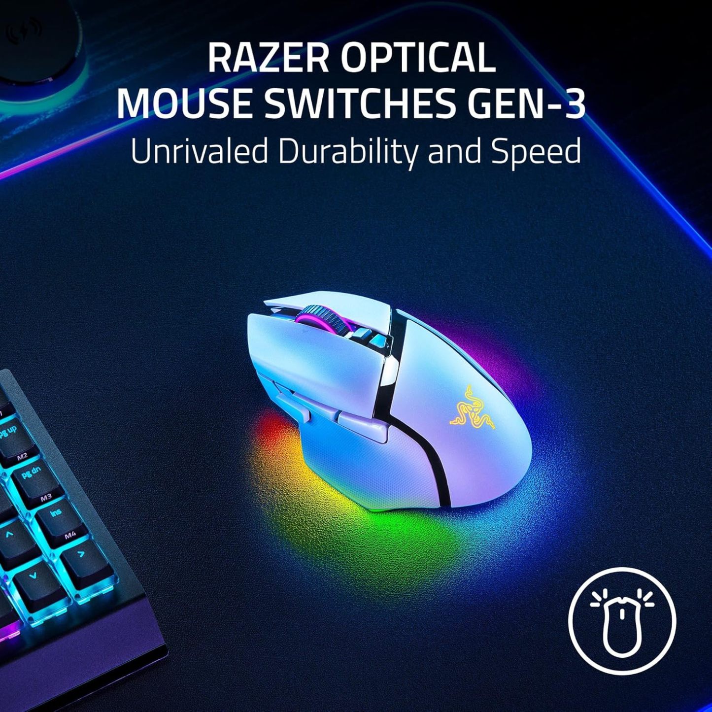  Basilisk V3 Pro 35K Wireless Gaming Mouse: HyperScroll Tilt Wheel - 35K DPI Optical Sensor Gen 2-13 Customizable Controls - Chroma RGB - Optical Switches Gen 3 - Up to 140 Hr Battery - Black