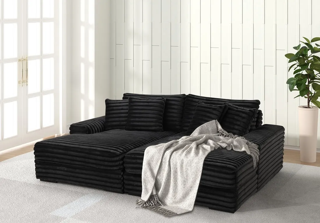 （ Last 49 items）Comfy Upholstered Chaise Lounge Sofa