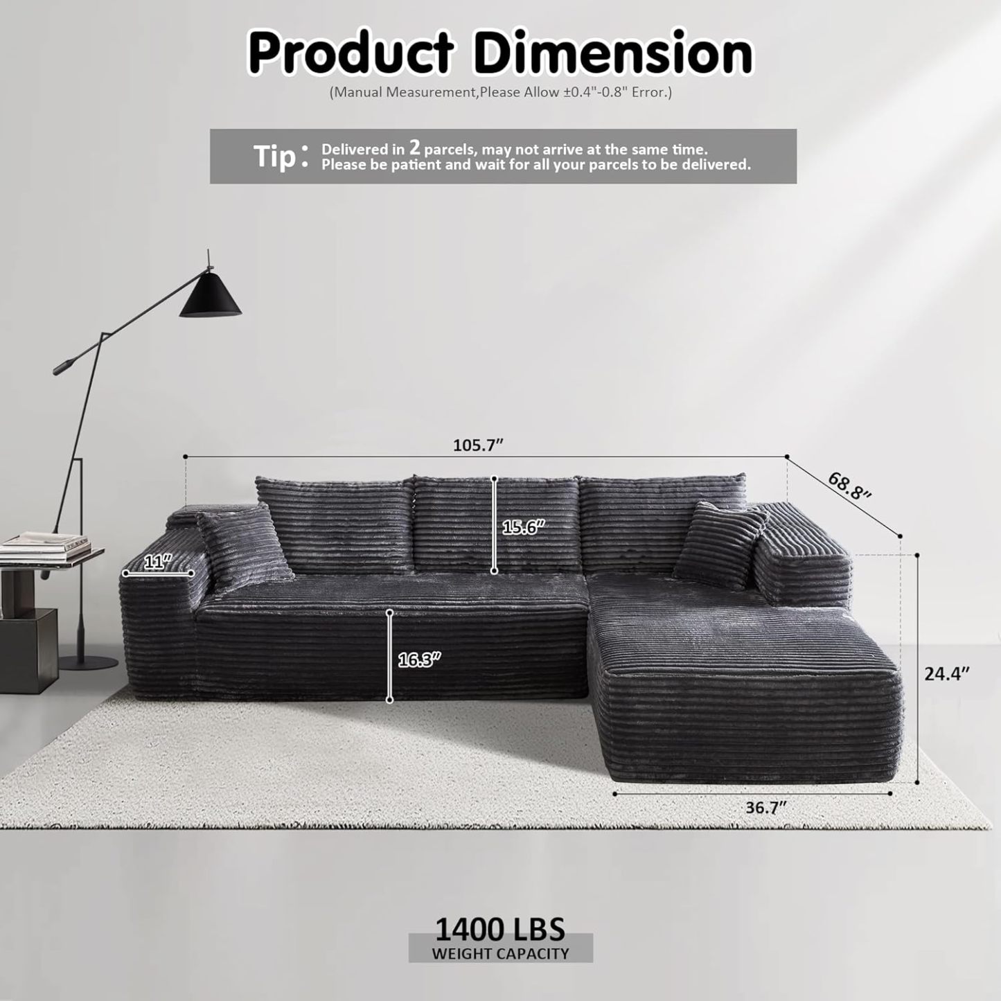 💥Last Day $39! 🔥Ovios Modular Cloud Sectional Sofa