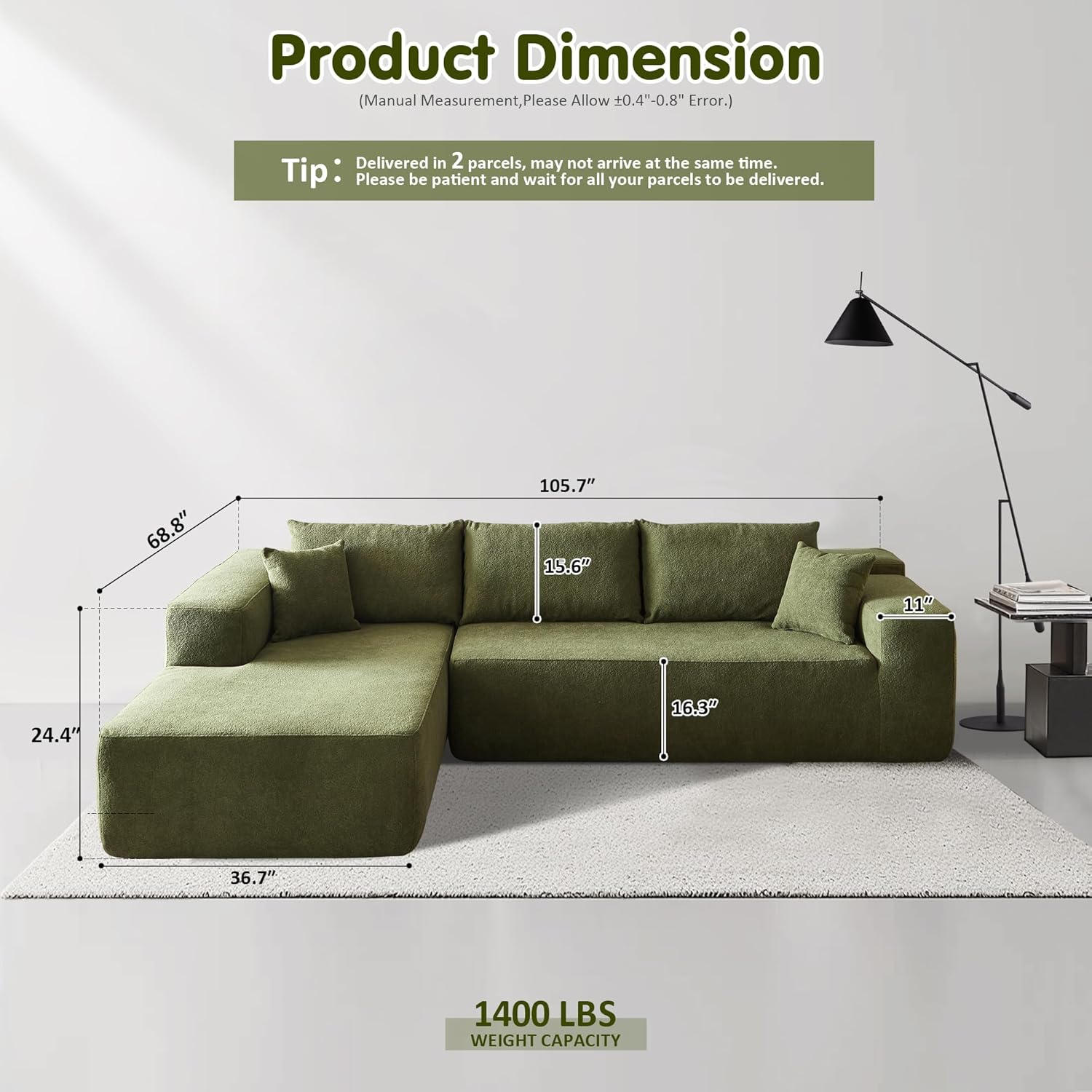 💥Last Day $39! 🔥Ovios Modular Cloud Sectional Sofa