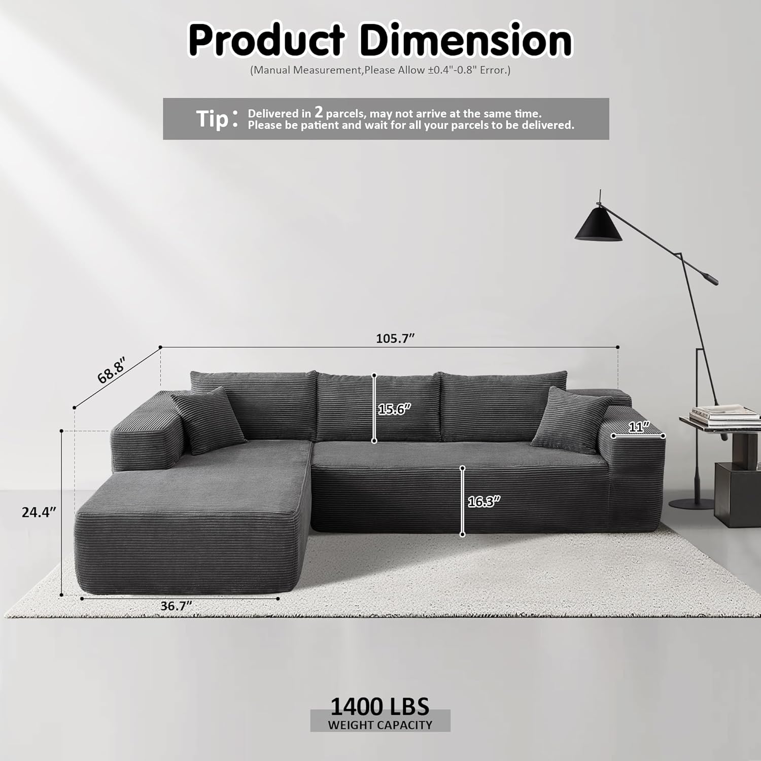 💥Last Day $39! 🔥Ovios Modular Cloud Sectional Sofa