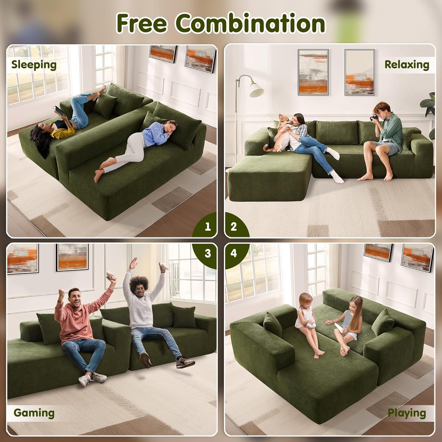 💥Last Day $39! 🔥Ovios Modular Cloud Sectional Sofa