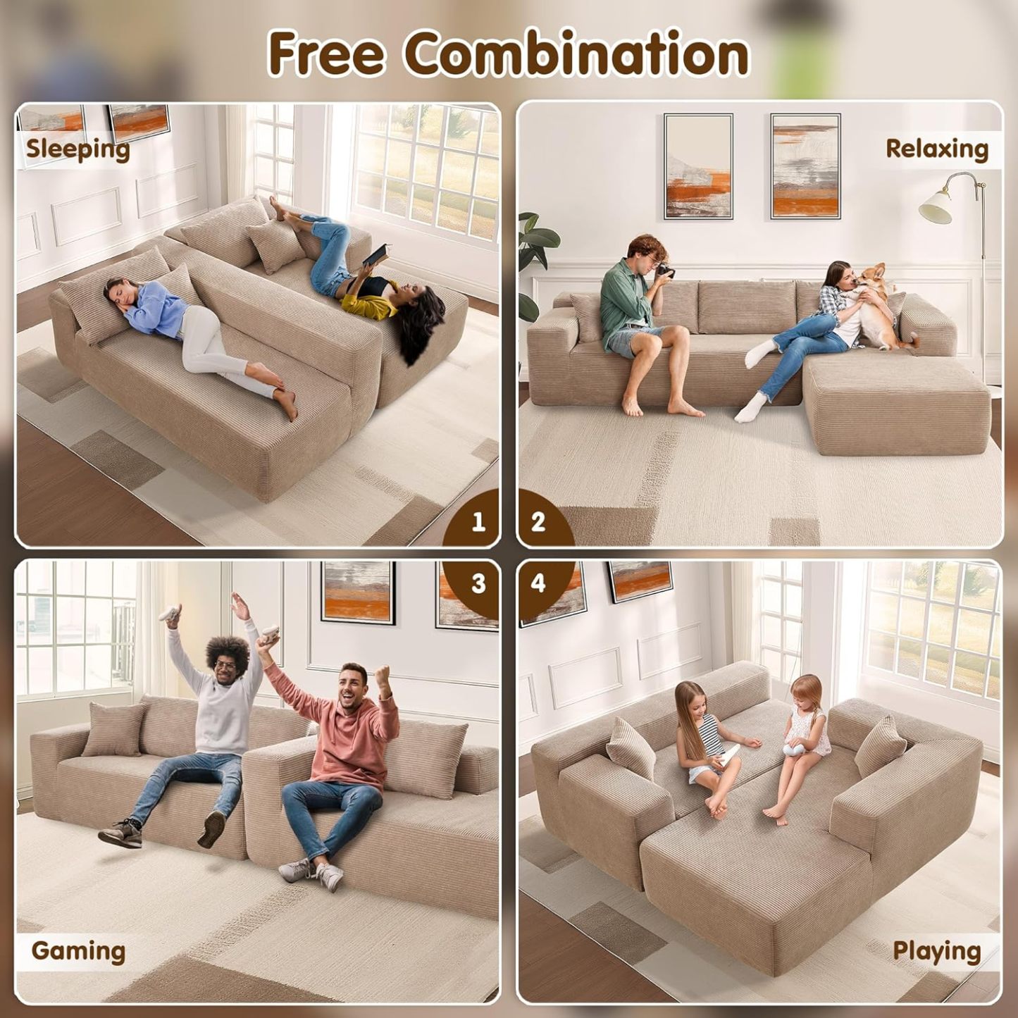 💥Last Day $39! 🔥Ovios Modular Cloud Sectional Sofa