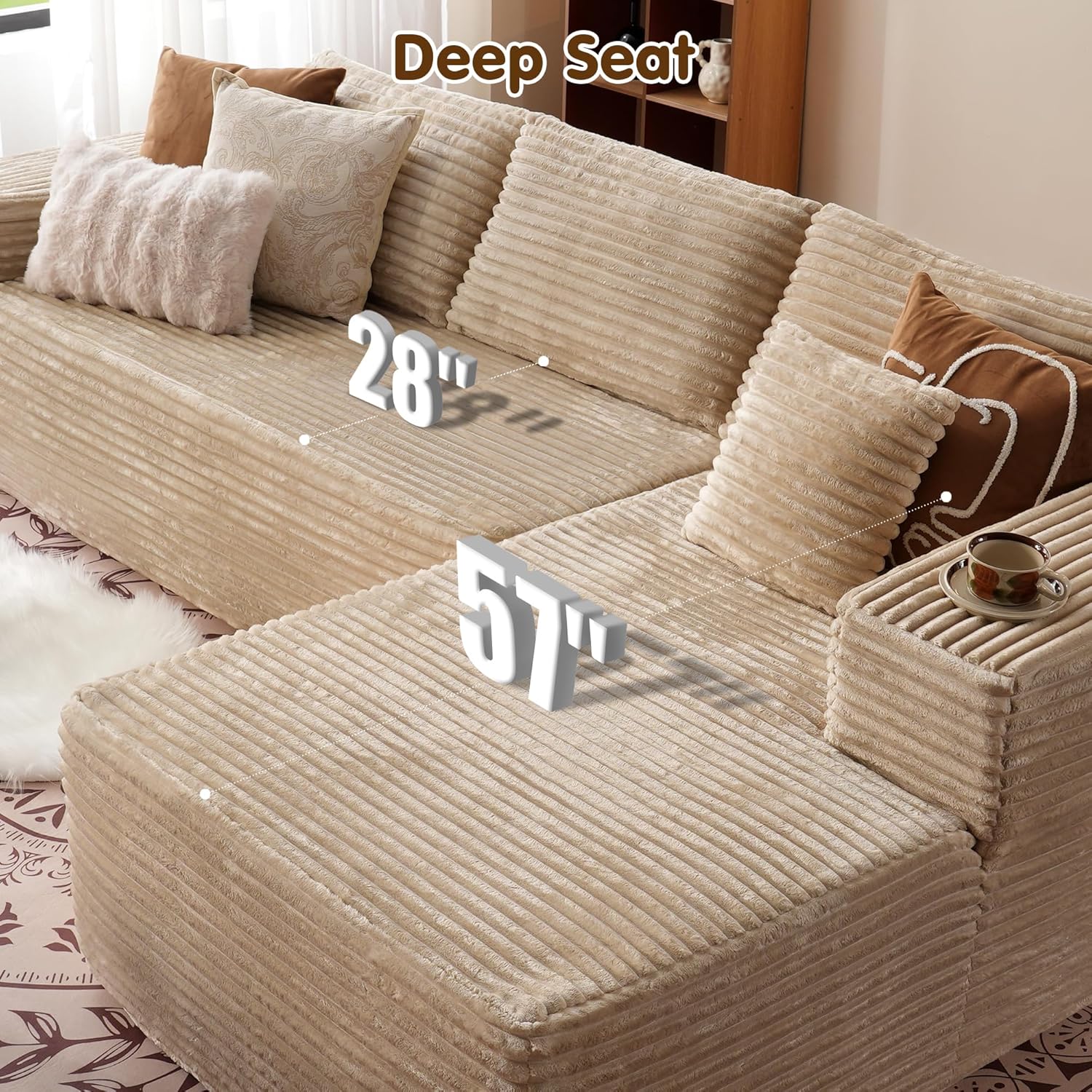 💥Last Day $39! 🔥Ovios Modular Cloud Sectional Sofa