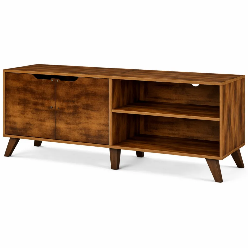 Mobile TV fino a 60 Pollici con Ripiani Regolabili, per Soggiorno o Camera da Letto, 140 cm, Marrone Vintage