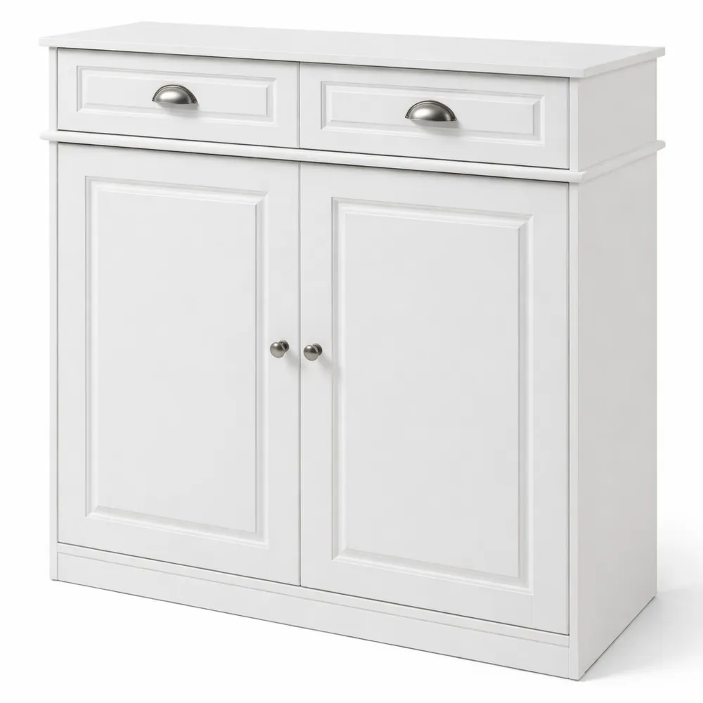 Armadietto Bianco per Scarpe, Salvaspazio Ingresso, Capienza 12-15 Paia