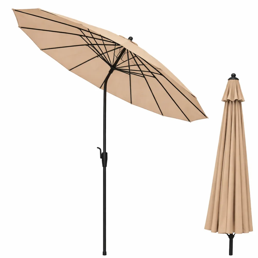 Ombrellone da Giardino Inclinabile e Pieghevole Ø 265 cm in Poliestere Antivento