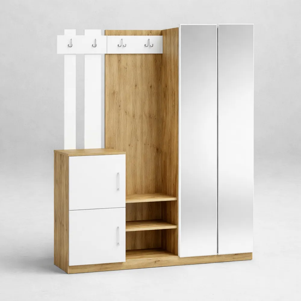 Mobile da Ingresso Multifunzione in Quercia e Bianco