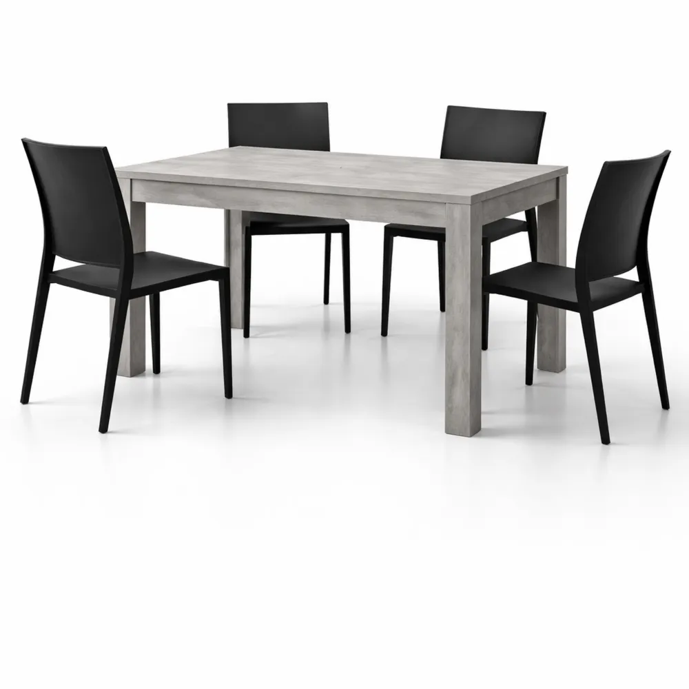 Tavolo Allungabile in Grigio Cemento per Cucina e Soggiorno