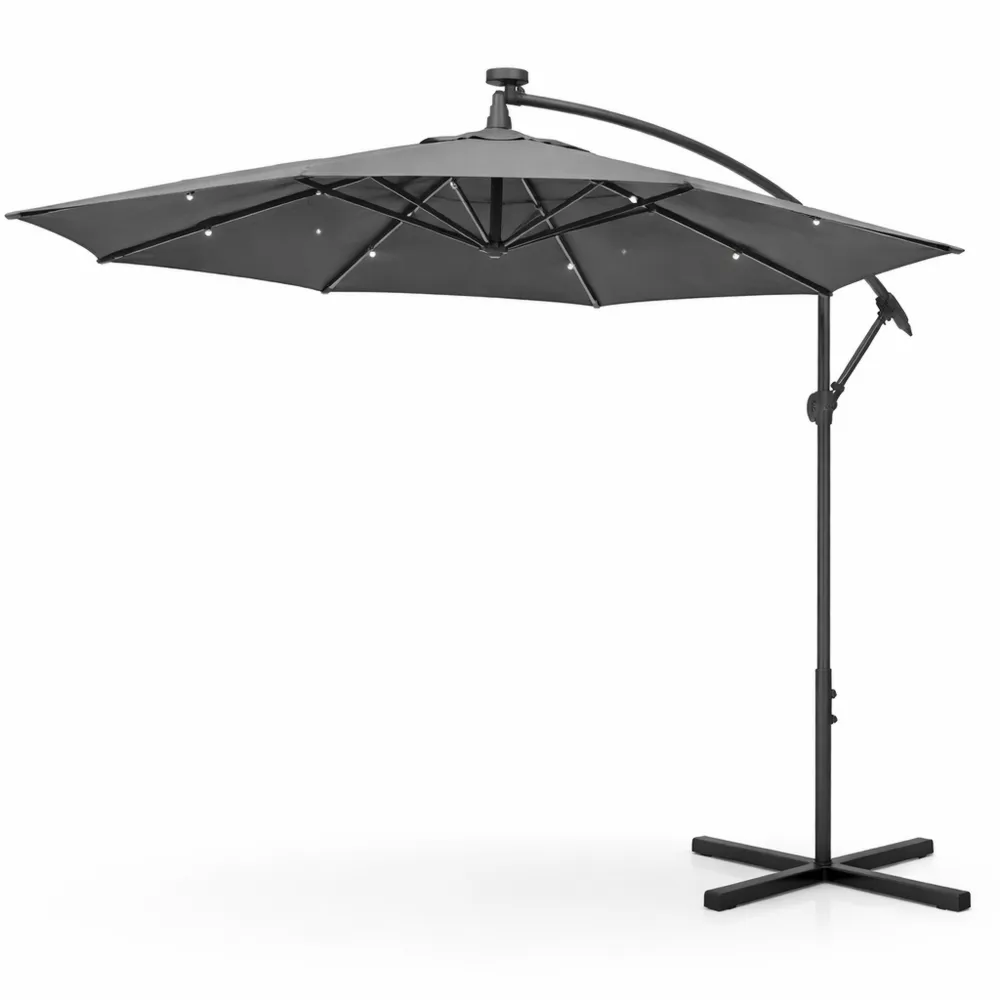 Ombrellone da Giardino con Luce LED e Pannello Solare