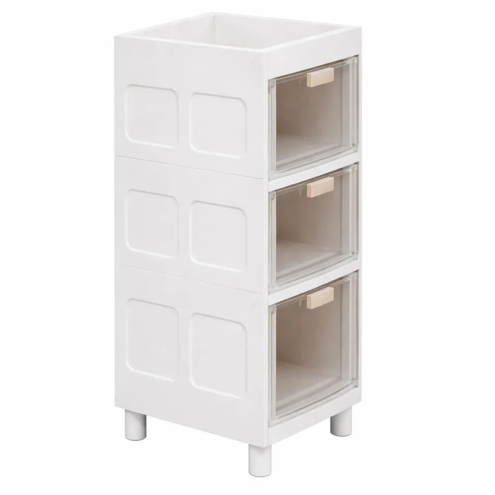 Mobiletto a 3 cassetti su ruote, design versatile per ogni ambiente