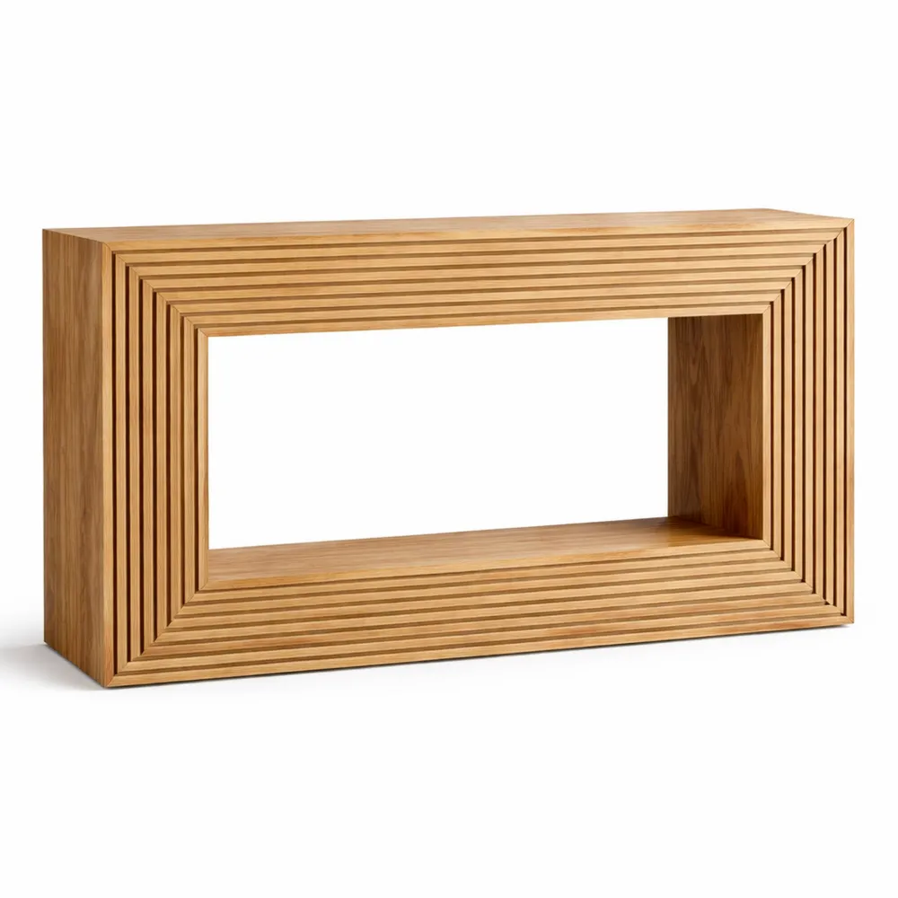 Tavolino Consolle in Legno con Stoccaggio per Corridoio e Soggiorno