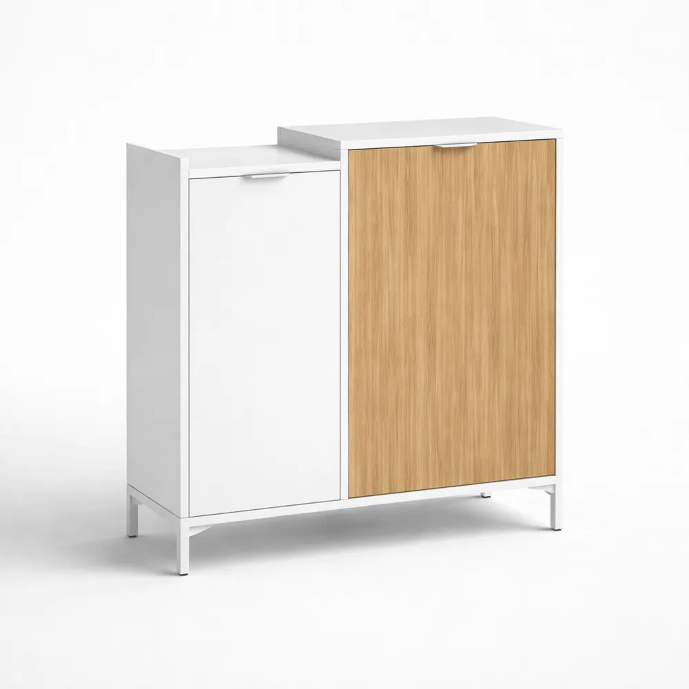 Mobile Ingresso Bianco con Specchio e 3 Ripiani