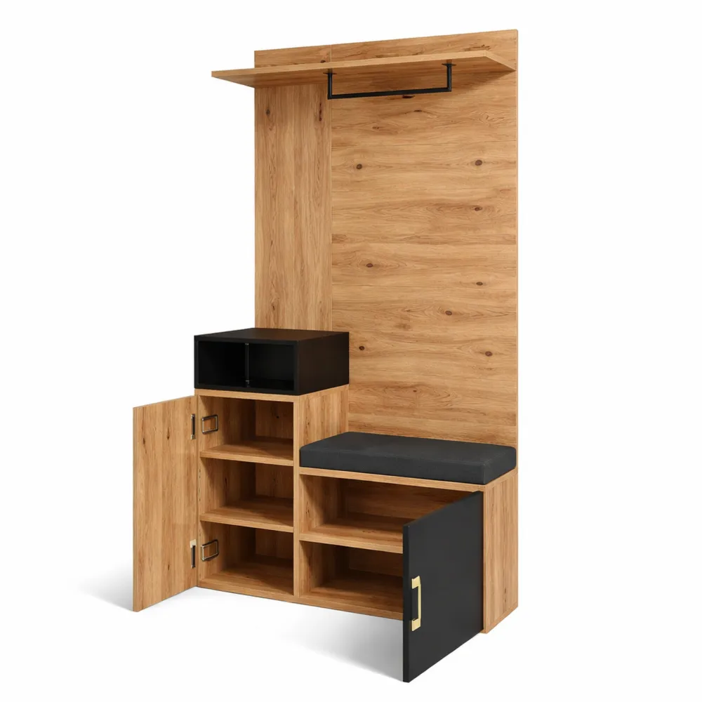 Set da ingresso multifunzionale con specchio e panca