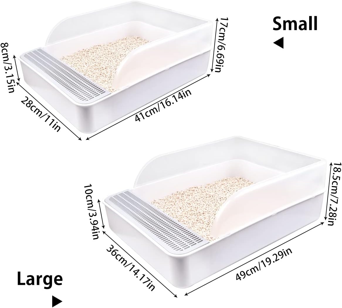 Semi-Open Cat Litter Tray Box with Lid