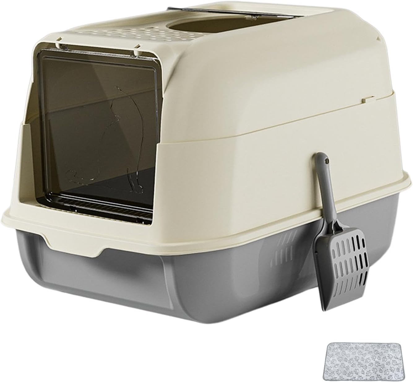 Fully Enclosed Double Door Cat Litter Tray with Lid
