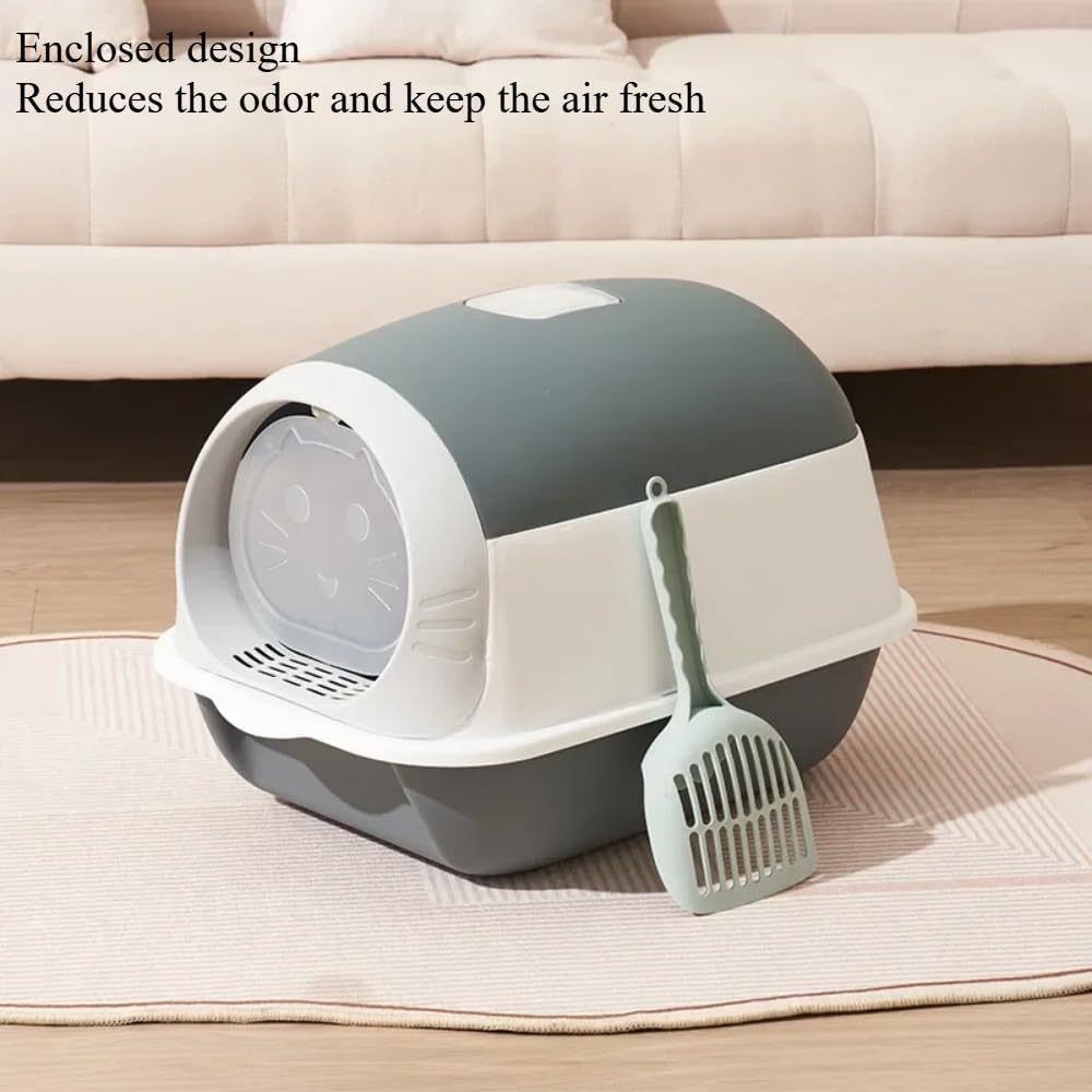 Fully Enclosed Cat Litter Box with Lid - Detachable Design