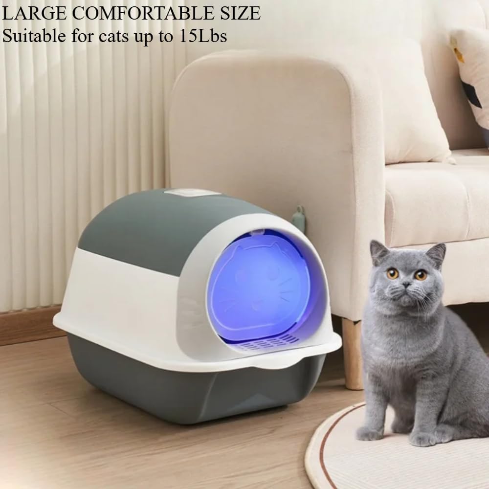 Fully Enclosed Cat Litter Box with Lid - Detachable Design