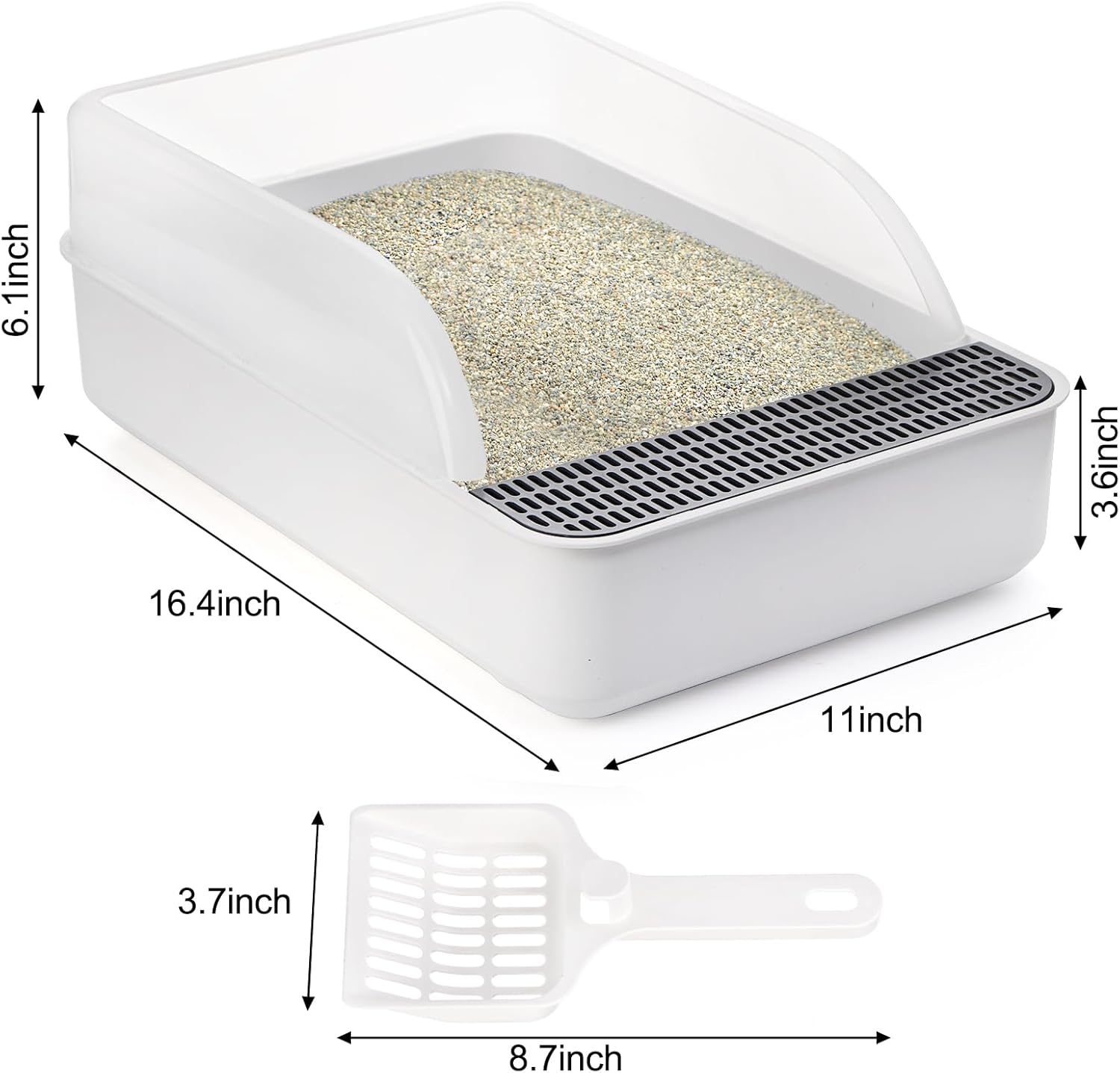 Open Top Cat Litter Box with High Side