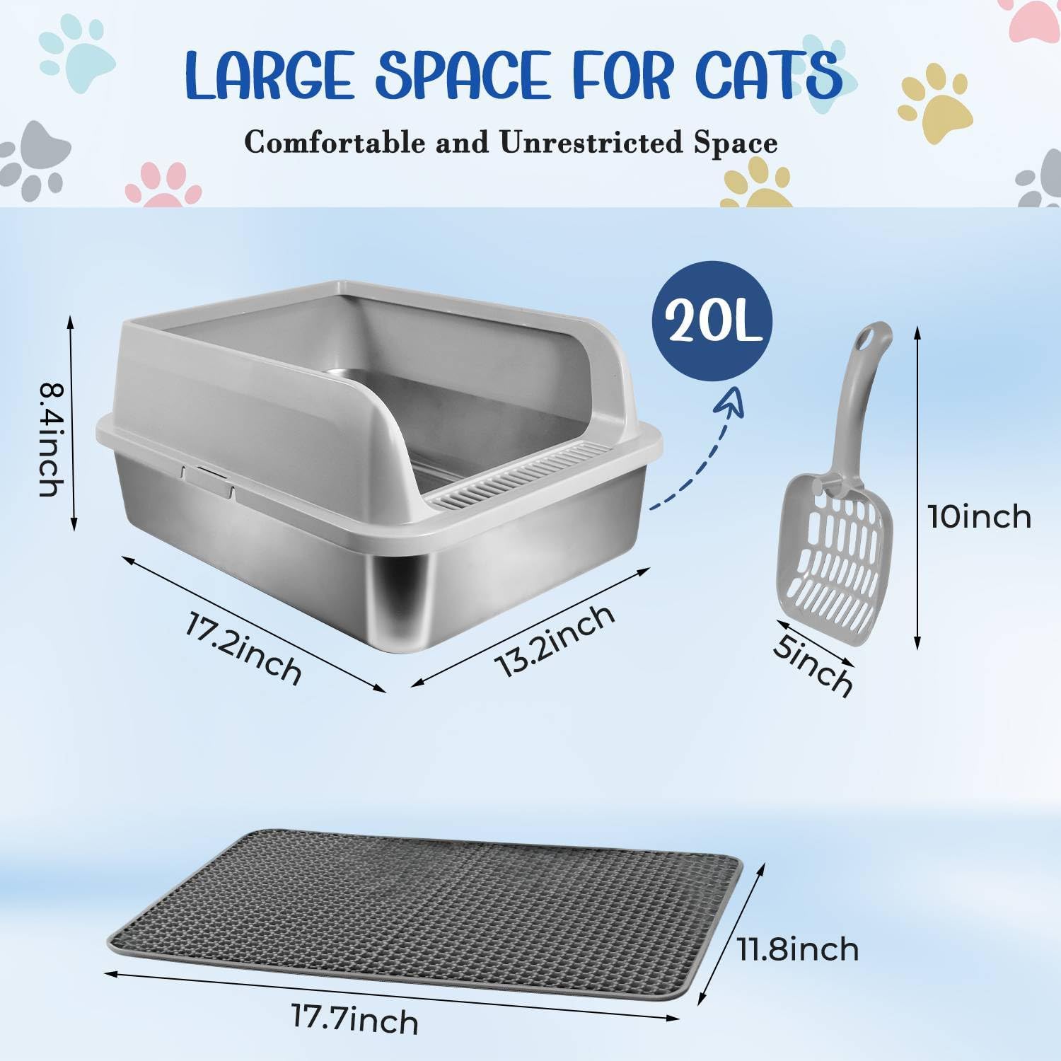 Stainless Steel Cat Litter Box