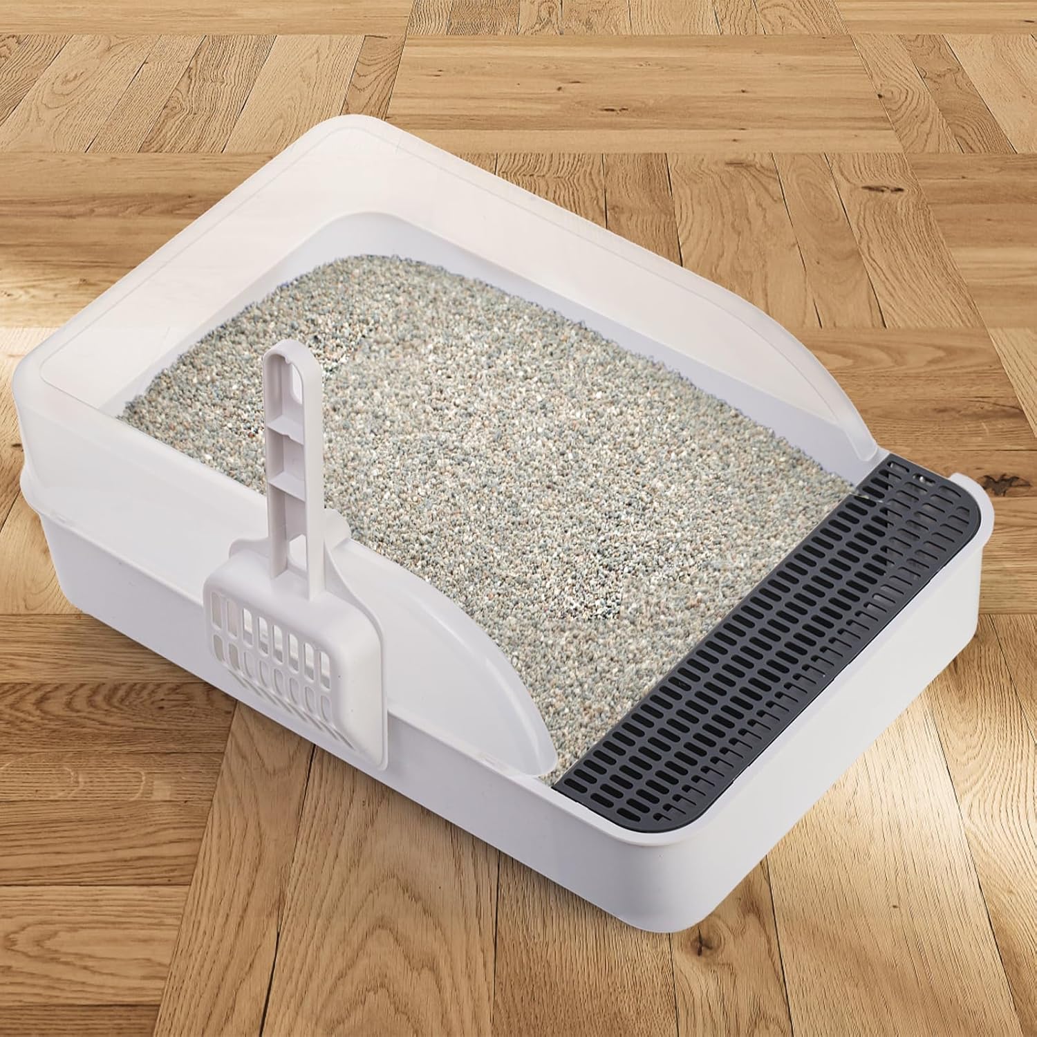 Open Top Cat Litter Box with High Side