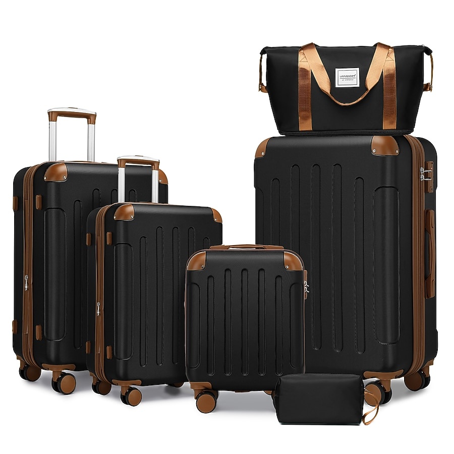Black Plastic Hardshell Suitcase set