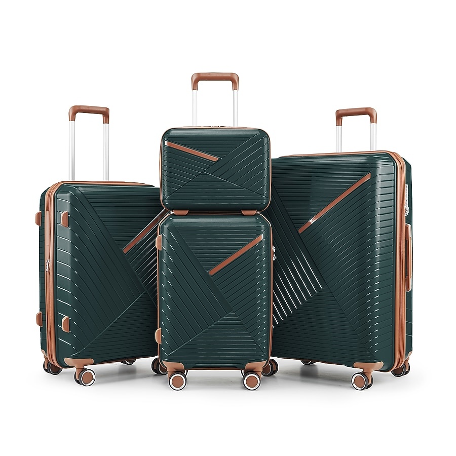Army Green Plastic Hardshell Suitcase set 