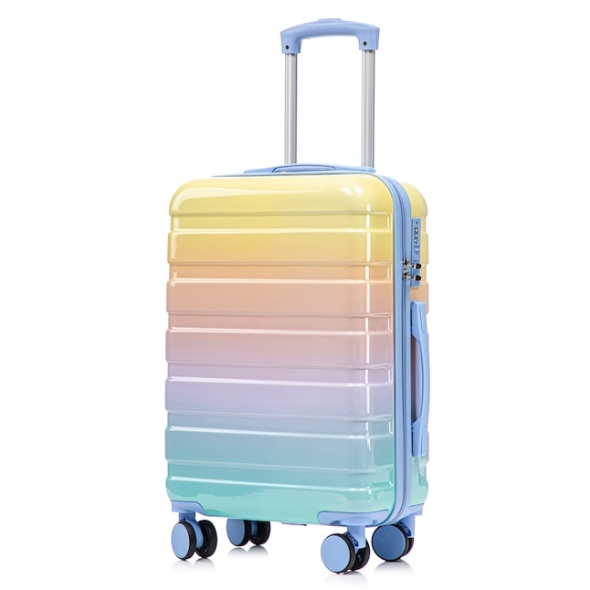 Blue + Yellow Polyester Hardshell Suitcase set 