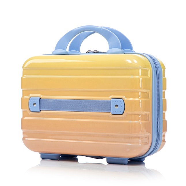 Blue + Yellow Polyester Hardshell Suitcase set 