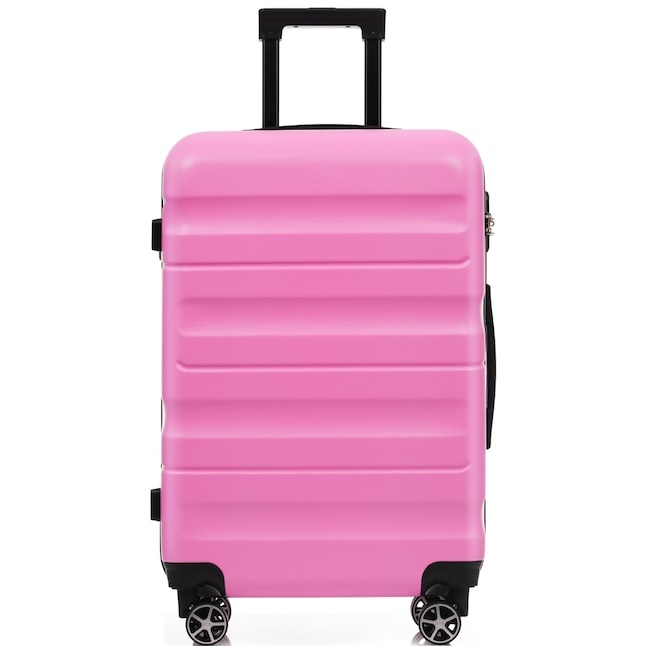 Pink Plastic Hardshell Suitcase set