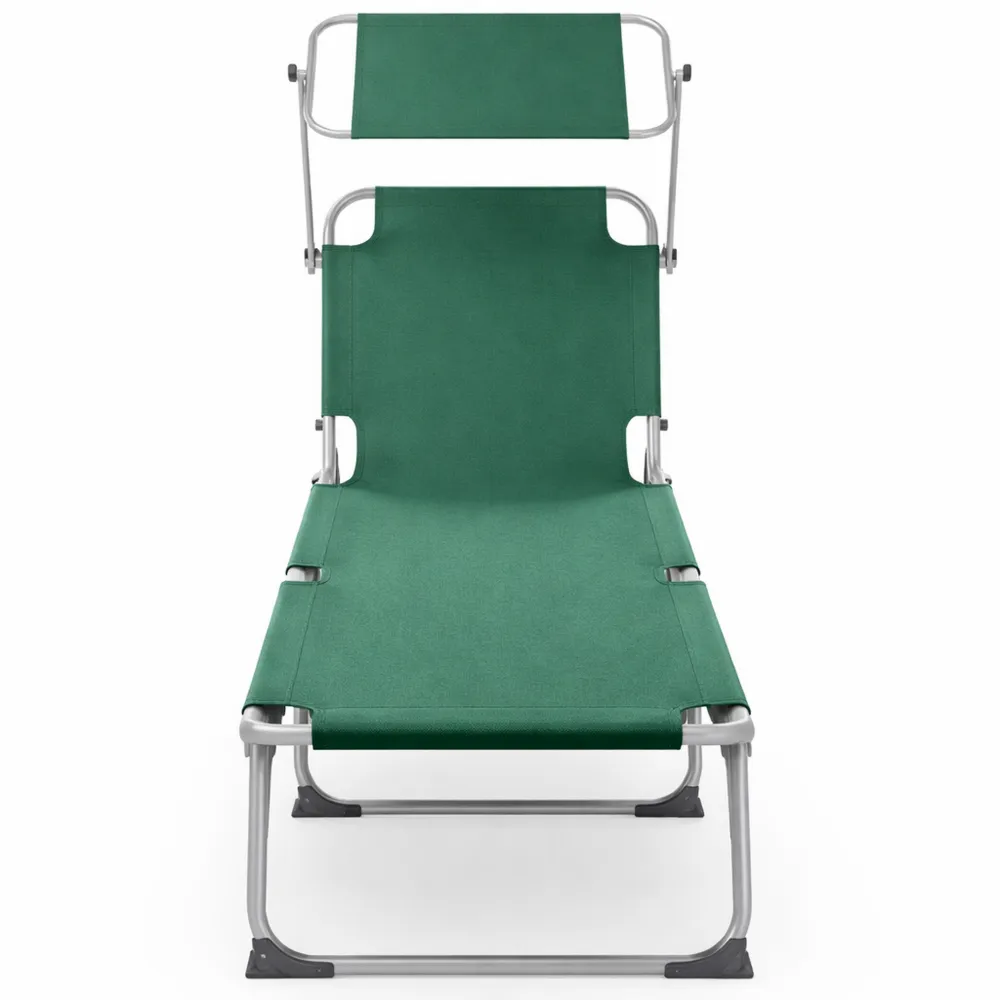 Lettino Pieghevole con Tettuccio 190x59cm per Giardino e Spiaggia