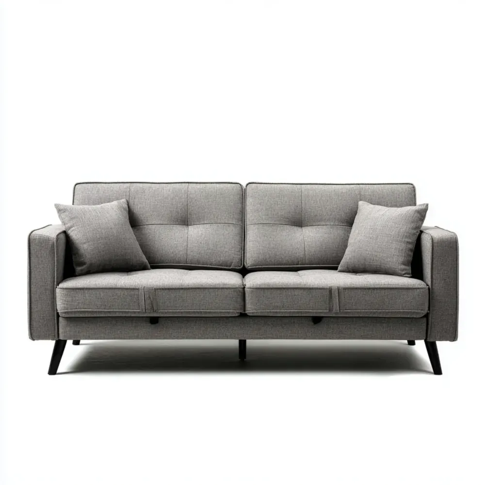 Canapé 3 places Tissu Polyester Gris