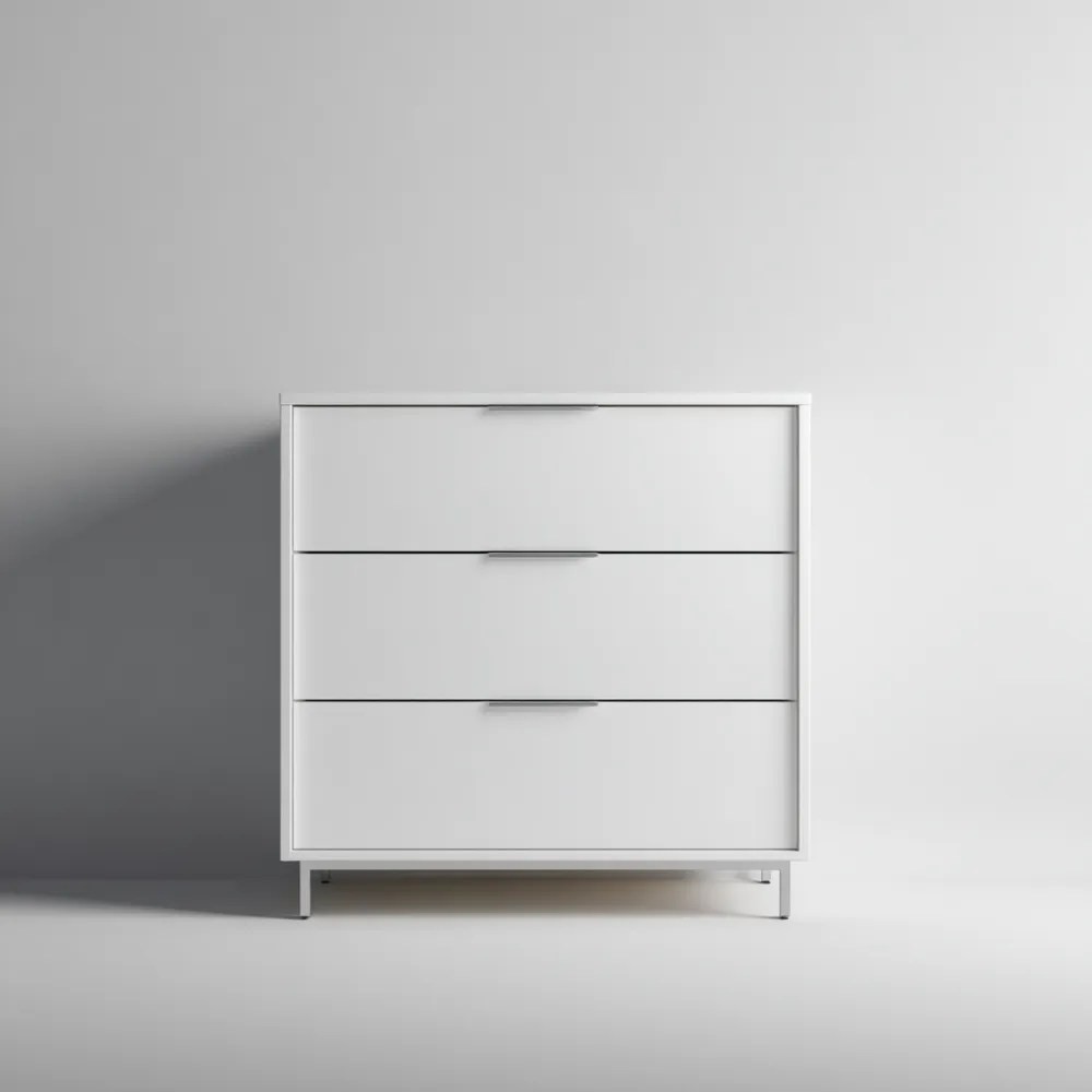 Commode à trois tiroirs en MDF 80x40x80 cm - Blanc