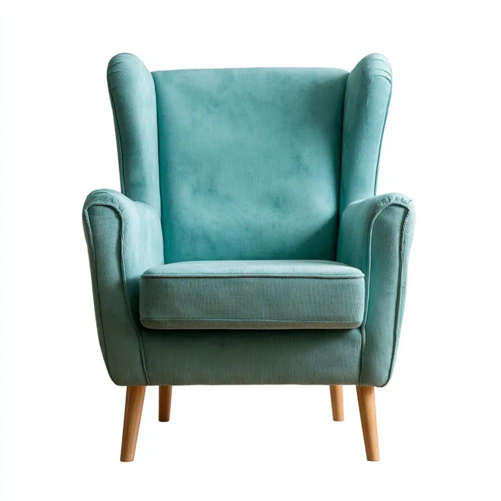 Fauteuil en Tissu Velours Côtelé 67x76x90 cm – Bleu Turquoise