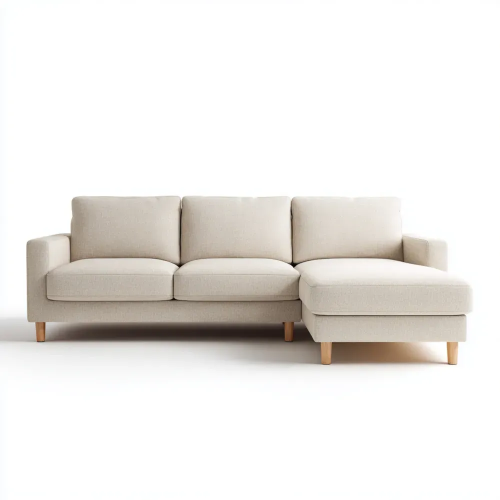 Canapé d'angle tissu lin 250x150x85 cm - Beige