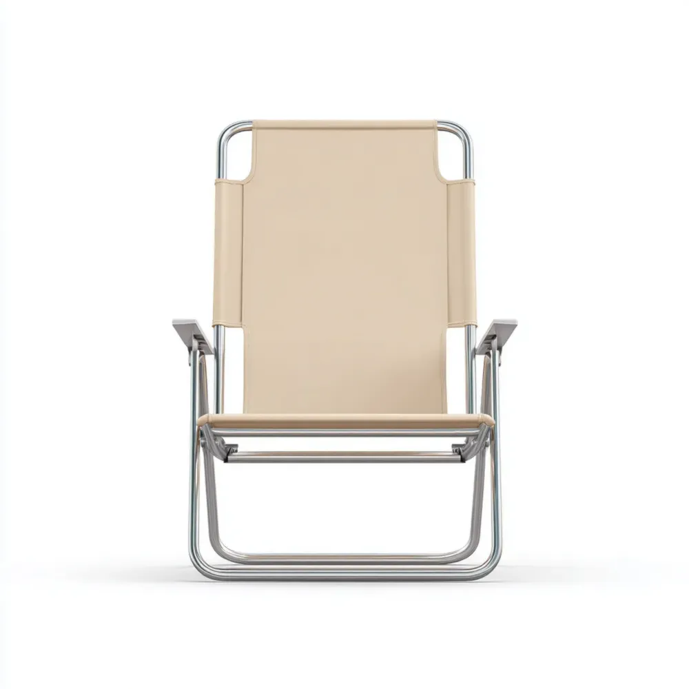 Chaise Pliante Métal avec Toile Beige