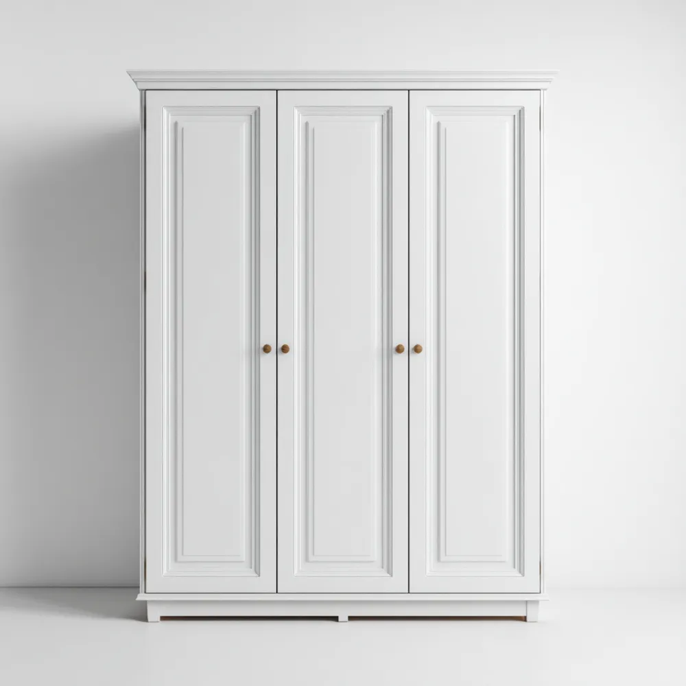 Armoire en Bois avec Portes Battantes - Blanc