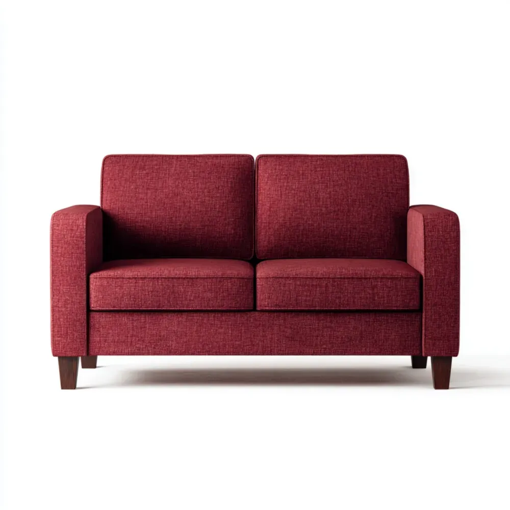 Canapé 2 Places Tissu Rouge