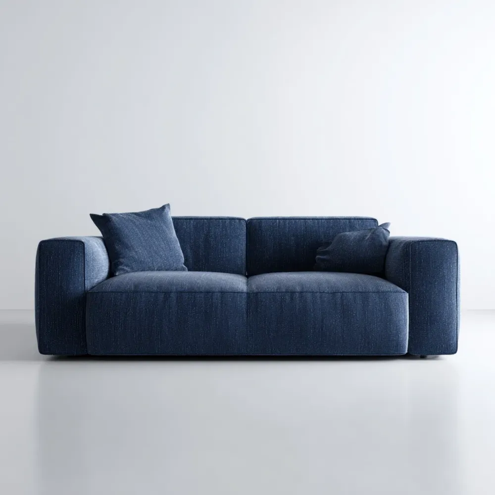 Canapé 2 places en Tissu Bleu