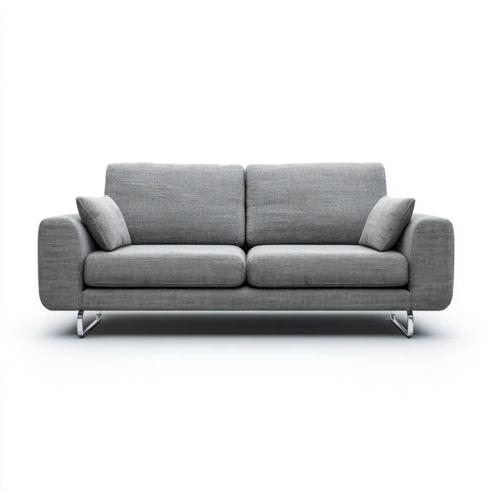 Canapé 3 places en Tissu avec Pieds en Métal - Gris