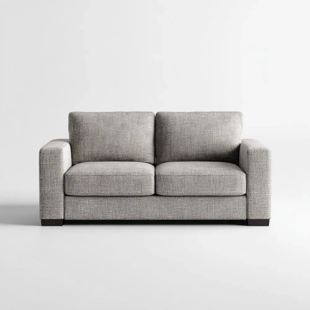 Canapé 2 places Tissu Lin Gris 180x90x85 cm