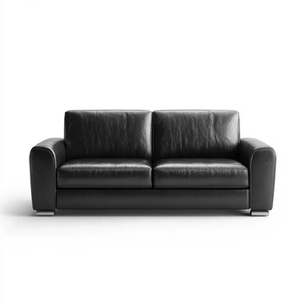 Canapé en cuir Noir 200x90x85 cm