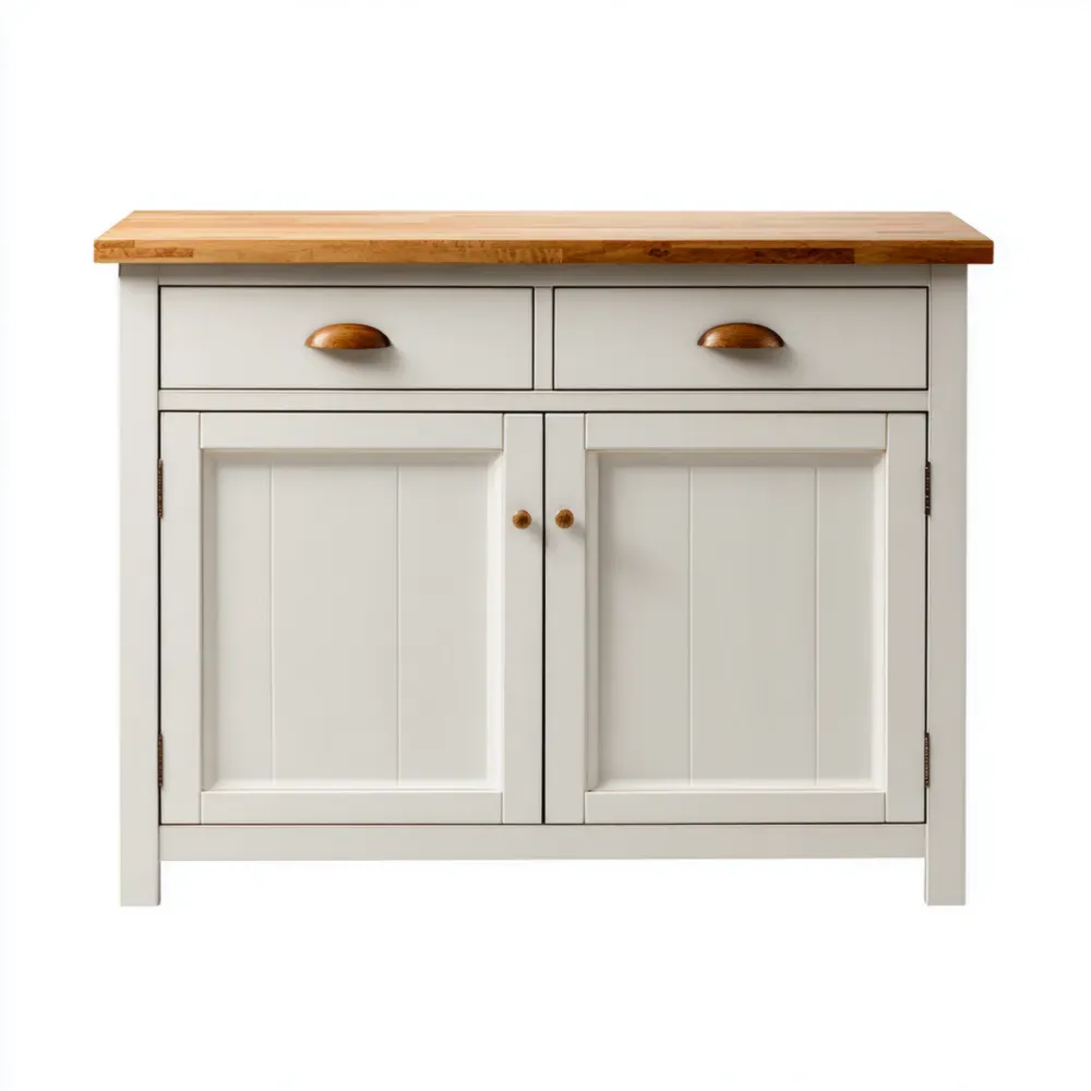 Buffet en bois - 100x40x85 cm - Blanc cassé