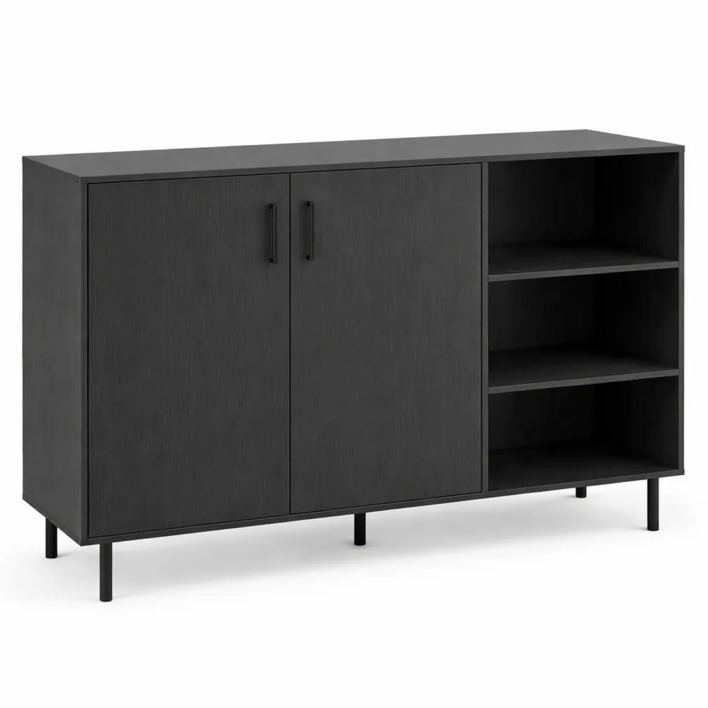 Credenza cucina in legno con ante e ripiani regolabili